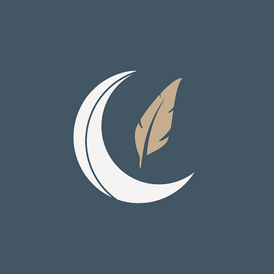 Moon & Quill Logo Design Concept branding design logo logo concept logo design minimal moon moon logo quill vector