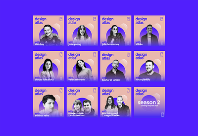 Design Atlas Podcast: Season 2 album art audio design design art graphic design music pink podcast podcast art purple logo ui