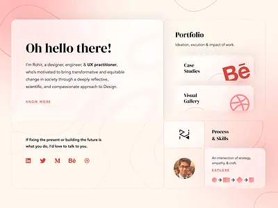 Personal Website - Theme Exploration #2 blur blurred background branding clean composition glass glassmorphism gradients landing page personal identity personal website portfolio portfolio website ui design web design website