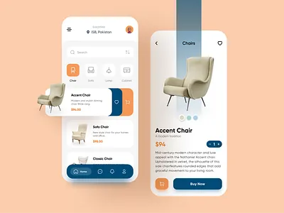 Furniture Mobile App concept creative design eccomerce figma furniture design furniture store interface minimal mobile ui modern online shop uidesign visual design