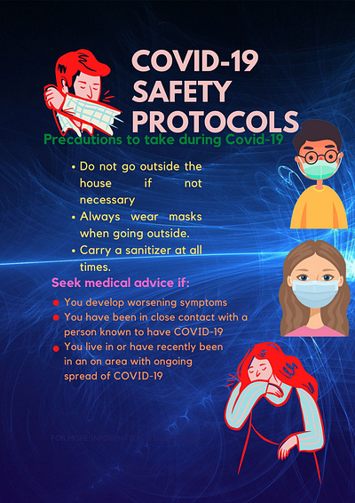 Precautions to take during Covid 19 covid 19 design poster