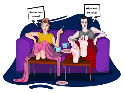 Watching anime adobe illustrator animation art characterdesign digital art frame friend friendship illustration person illustration procreate story tv watching tv