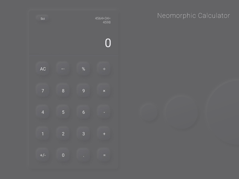 Neomorphic Calculator animation calculator dark design gray mobile mobile app design motion neomorphism product design prototype ui ux