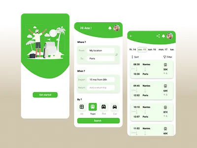 Transportation App booking bus car design mobile app mobile app design ticket train transport transportation app travel