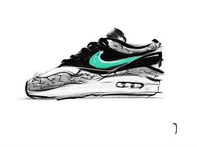 Nike - Air Max Atmos Painting adobe fresco apple pencil exploration graphic design illustration ipad nike nike air max painting sneaker sneaker art typography