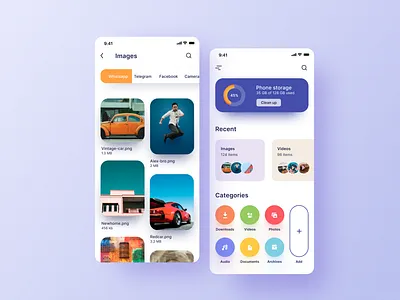 File storage app design exploration dailyui design files gallery mobile mobile ui mobileui storage app ui uiux ux ux ui