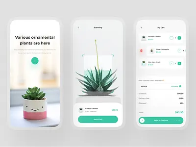 Wuit - Shop Plant App Concept 🎍 app cart clean ecommerce green indoor ios minimalist mobile onboarding plant plant app planting scanning shop typography uidesign uiux