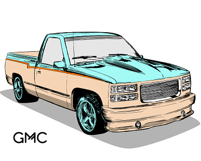 1995GMCSierraC1500 1995 4x4 american auto c1500 car classic gmc graphic illustration pickup scalable sierra truck vector