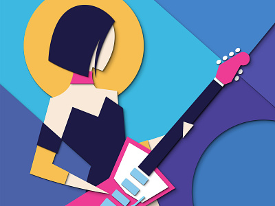 St. Vincent - Masseduction art design ernie ball flat illustration geometric gig guitar guitarist illustration live masseduction minimalist music music man performance shadows st vincent st. vincent stage woman