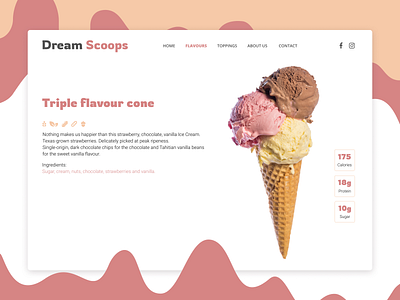 Dream Scoops clean concept design ice cream interface pastel pink shop simplicity ui ui ux ui design uidesign user interface ux visual web webdesign website website design