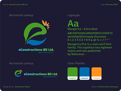 eConstructions BD Ltd | Logo adobe illustrator branding construction company construction logo design dheemaansdimension flat illustration logo design minimal typography vector