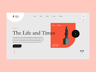 Theatre Website Design Concept landing page landing page ui minimal website design shop website ui ui ux user experience design ux web design website design