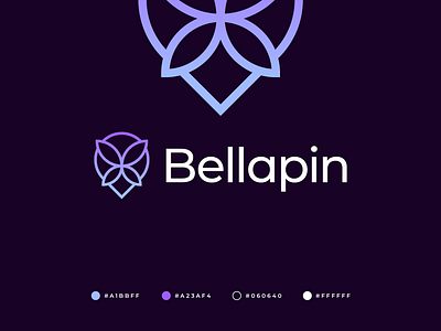 Bellapin Logo abstract beauty beauty salon brand identity branding butterfly butterfly logo buy logo communication connection corporate gennady savinov logo design logo design map pin modern monogram people pin professional quality