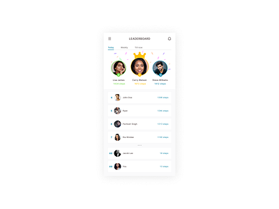 Leaderboard || Daily UI Day 019 daily 100 challenge dailyui dailyuichallenge design minimal ui ui design