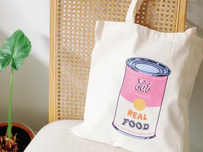 Canvas Tote Bag Design illustration pink popart procreate totebag vintage