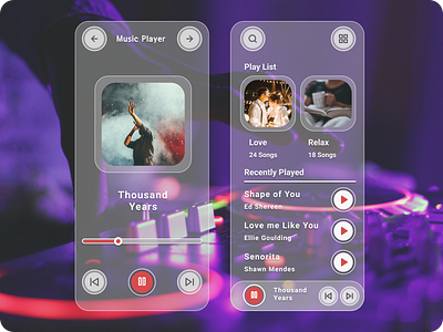 Mobile app design for a music player figma mobile app musiclover musicplayer mydesign uiuxdesign