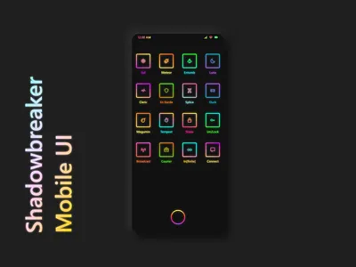 Neon Mobile UI Concept colorful concept cyberpunk gradient mobile design neon