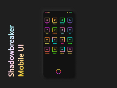 Neon Mobile UI Concept colorful concept cyberpunk gradient mobile design neon