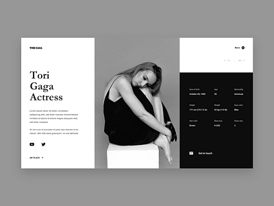 Actor Portfolio Web design UI Concept black and white design design trends landing page ui portfolio portfolio design portfolio website ui ui design ui trends ui ux user experience design ux web design concept web design inspiration web ui ux website concept website design