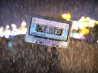 Cassette Render cassette cassette player design keyshot night rain render scene tape