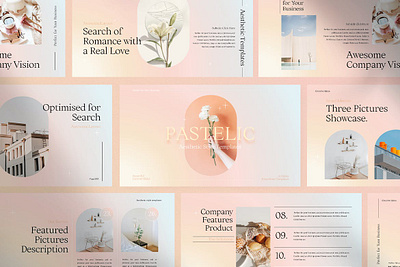 PASTELIC Multipurpose,Presentation Template clean colorful company corporate google slides keynote modern multipurpose multipurpose template photography pitch deck portfolio powerpoint presentation studio template unique web design web development website