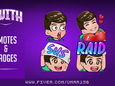 Chibi twitch emotes badges cartoon emotes chibi boy chibi twitch emotes emotes kawaii twitch emotes love emote pog emote raid emote streamer sus emote twitch emotes twitch sub badges