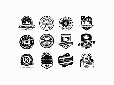 BADGE LOGOS collection badge design badge logo badges design illustration logo vector vintage
