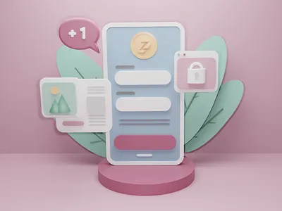 Lost in Social Media - 3D Illustration 3d artist 3d artwork 3d icon app design blender brand like phone ui design zuzze zuzzetech