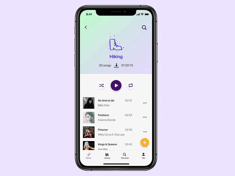 Earfull - Scrolling Interaction app design high fidelity mobile ui