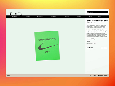 Off White "Somethings Off" - Landing Page 3d animation app app design book branding design digital ecommerce ecommerce shop interface loop minimal modeling off white product page ui uidesign ux website