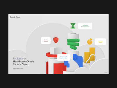 Google Cloud Healthcare 3d animation design illustration jam3 typography ui uiux web webdesign