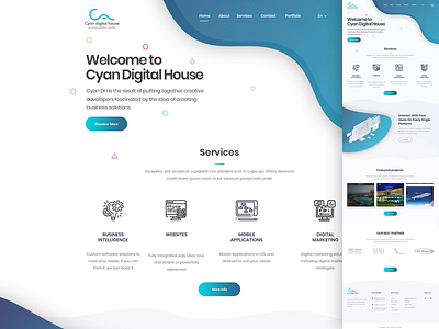 Cyan Digital House animation design design minimal minimal design redesign responsive ui uiux webdesign