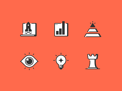 Strategy icons analytics bishop eye figma flat icons icon icon collection icon pack icon set icons launch lightbulb line icons minimal ponzi pyramid scheme startup statistics strategy vector