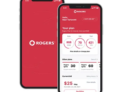 Case Study UI - Rogers APP appmobile dailyui design mobile mobileapp modern productdesign rogers rogers mobile rogersapp shot ui ui ux design ui design uidesign uiux