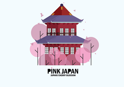 Pink Japan 2021 2k21 adobe adobe illustrator blossom cherry cherryblossom design illustration japan japan cherry blossom japanese minimal vector