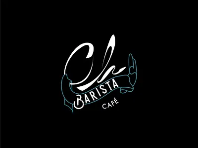 Oh Barista Café Logo branding design graphic design illustrator logo minimal sketch vector vintage vintage logo