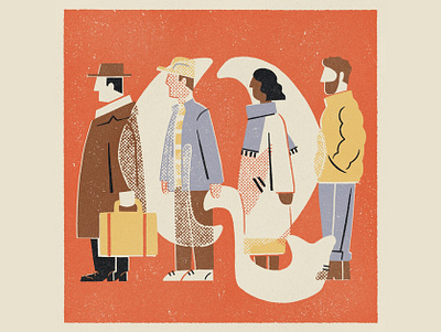 Q is for Queue 36daysoftype 36daysoftype08 alphabet illustration lettering people q queue