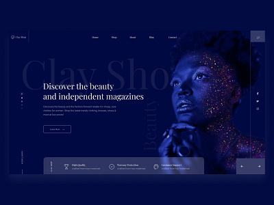 Beauty | Fashion Website Concept app ui beauty blues collection concept concept design dark design fashion modern ui uidesign uiux ux web design website