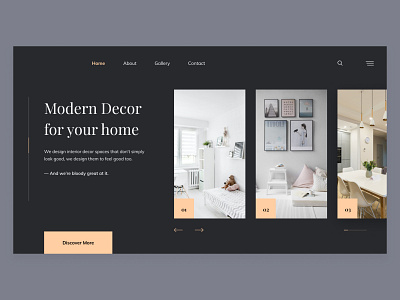 Modern Decor | Interior Design Concept agency website app ui architecture gallery house home homepage design house interior interior design rooms ui uidesign uiux webdesign