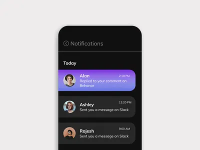 Notifications UI dailyui dailyui049 dailyuichallenge design designer minimal notification notification center ui uiux userinterface ux
