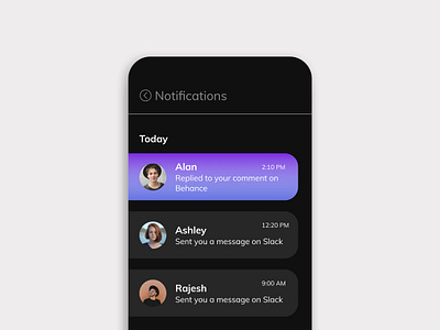 Notifications UI dailyui dailyui049 dailyuichallenge design designer minimal notification notification center ui uiux userinterface ux