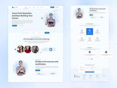 E-Learning Website Design Concept adobexd aroonanim dribbble dribbbleshot dribblenepal figma mockups uidesign uiux uiuxdesign webdesign website website design