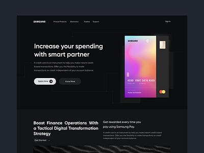 Financial Product Landing Page (dark Mode) branding design crypto wallet darkmode design designinspiration finance fintech minimal minimalistic product design uiux vector illustration webdesign