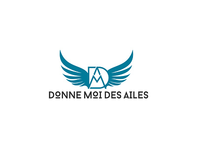 Donne Moi Des Ailes LOGO airfoil annex appendage bring down d logo dom logo heaven illustration letter letter logo letters logo minimal minimalist pinion wing wings wings logo wingsart