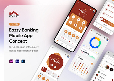 Eazzy Banking mobile app account analytics animation bank clean daily ui dashboard finance fintech money stocks ui ux