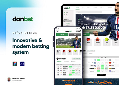 Innovative and modern betting system v2 app betting casino clean daily ui dark football sports statistics ui ux