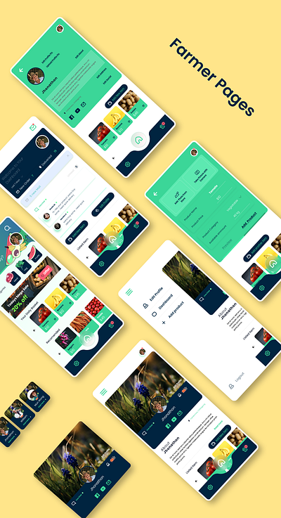 Farmfood | Apps UI Design adobe xd dashboard app dashboard ui farmers market farming figma food illustration minimal product page shopping app ui ux