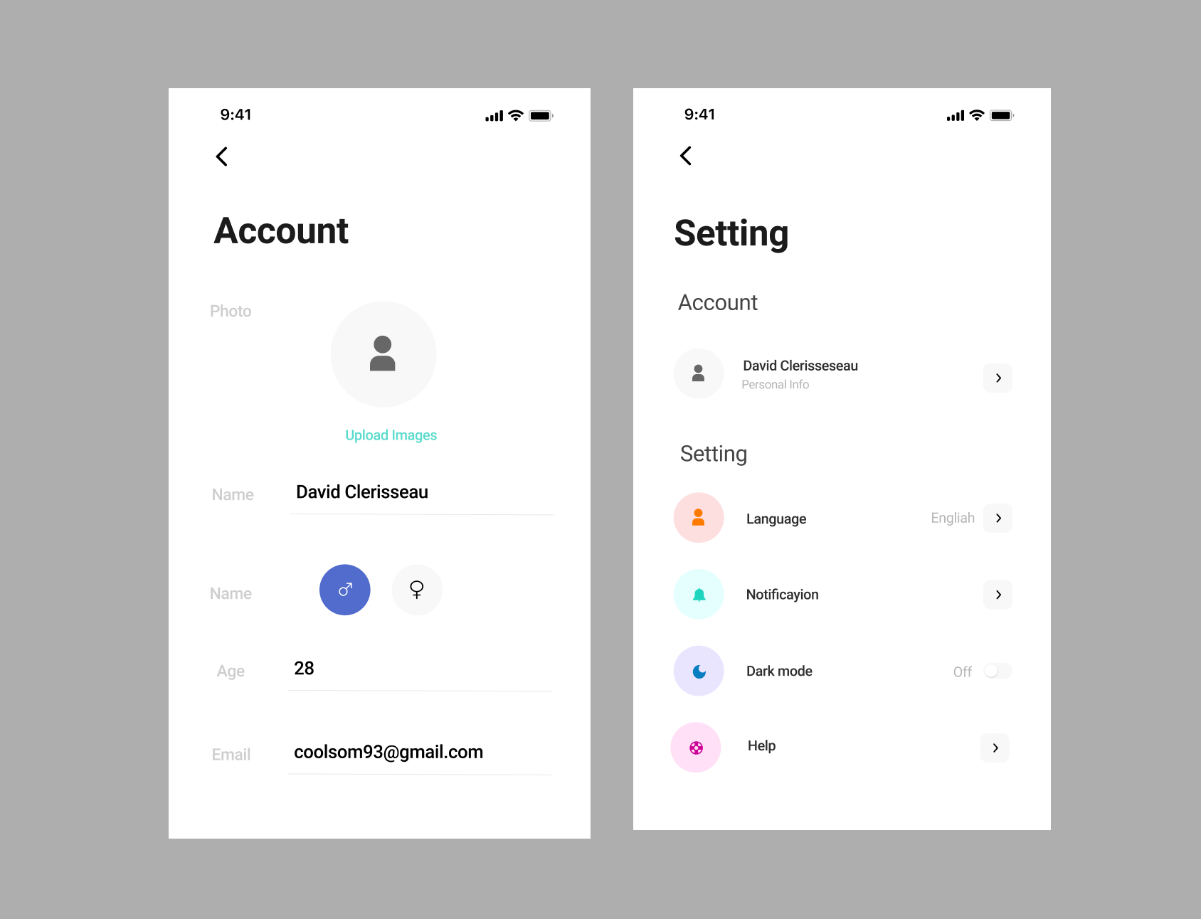 Profile UI & UX by Cool Som on Dribbble image.