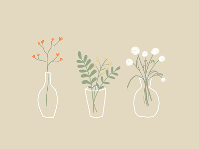 Simple flowers feeling flowers hand drawn illustration