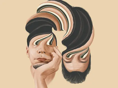 Self-portrait artwork behance brush conceptual digital art digital painting drawing dribbble best shot editorial editorial illustration gemini icsd illustration instagram photoshop portrait poster self portrait surreal